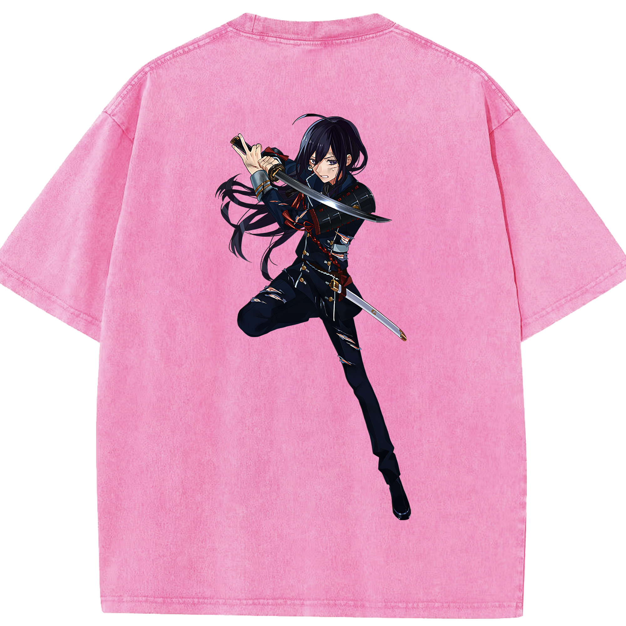 （画像用） 刀剣乱舞 Touken Ranbu 綿100% ヴィンテージ風 半袖Tシャツ（背面プリント）